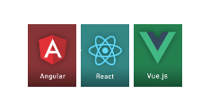 logos Angular - React - Vue